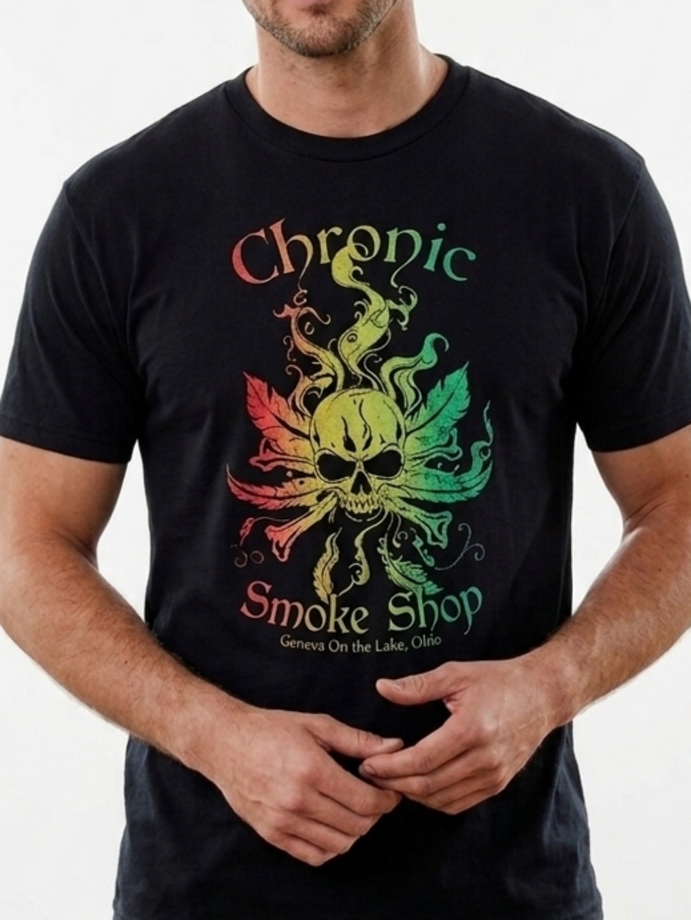 Chronic Smoke Shop men's black short sleeve T-shirt size XXL